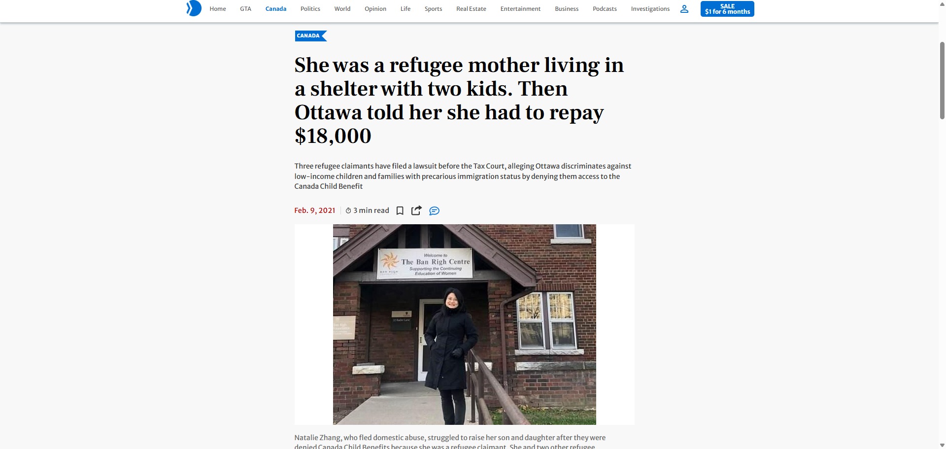 She was a refugee mother living in a shelter with two kids. Then Ottawa told her she had to repay $1