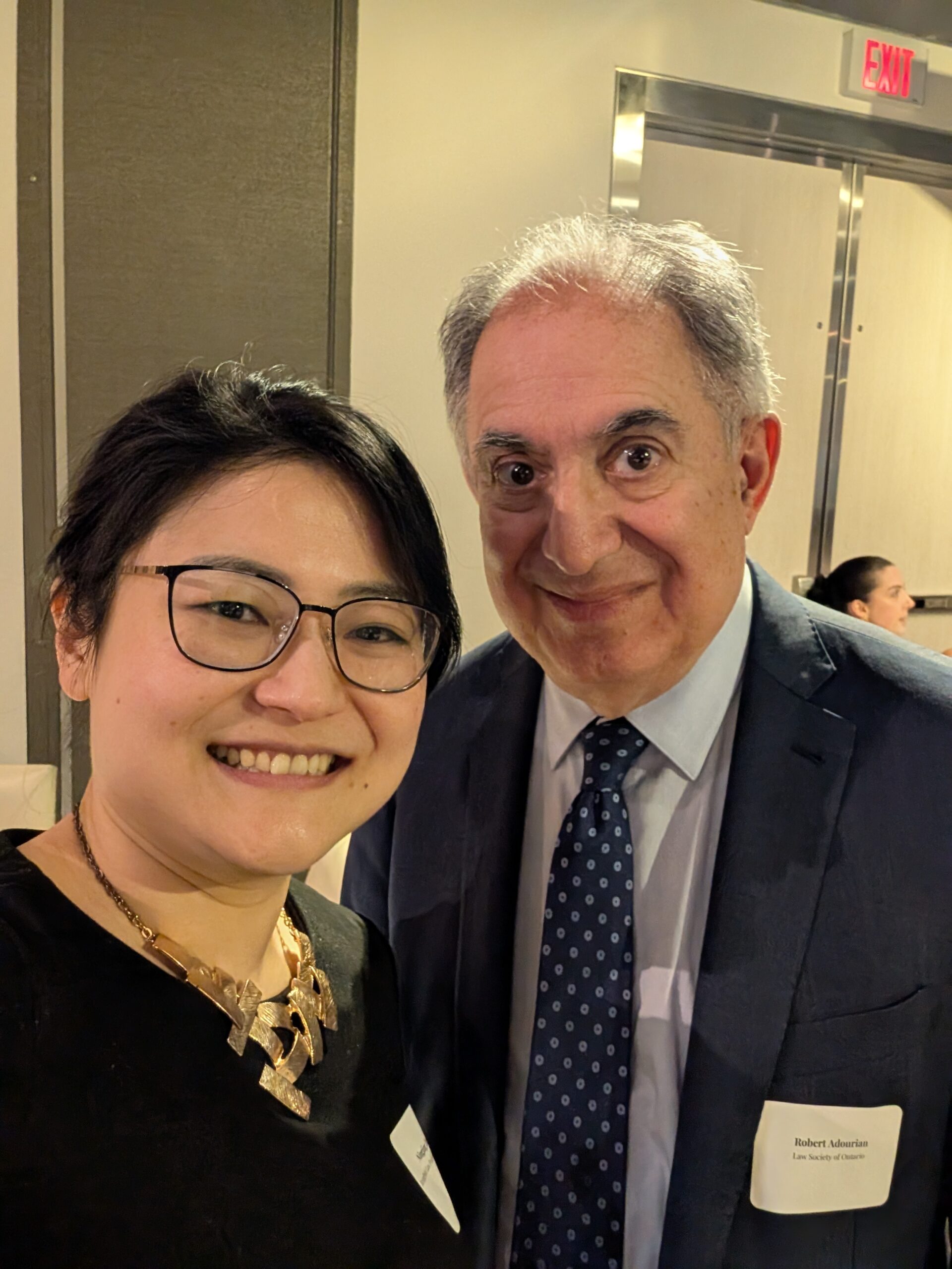 Natalie Zhang with Robert Adourian, Bencher of the Law Society of Ontario, at the WLAO Presidents Awards Gala 2026 Toronto